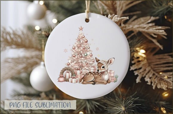 Baby Fawn Christmas Ornament PNG: Illustrations for Blogs