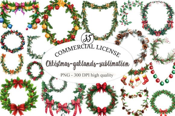 Christmas-garlands-sublimation Illustrations Review