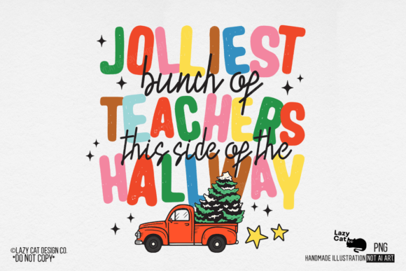 Christmas Jolly Teacher PNG: Festive Illustrations