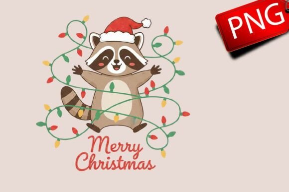 Christmas Racoon Sublimation: Illustrations for Crafters