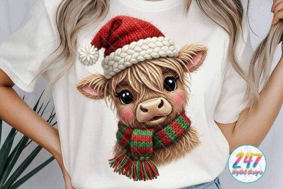 Highland Cow Latch Hook Yarn Christmas Illustrations