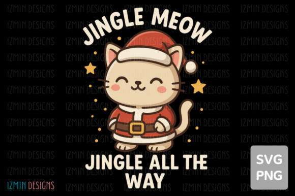 Jingle Meow Christmas Cat Art: Festive Illustrations