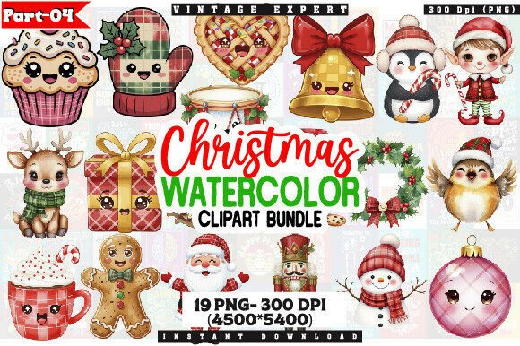 Kawaii Christmas Watercolor Clipart Set: A Designer’s Review
