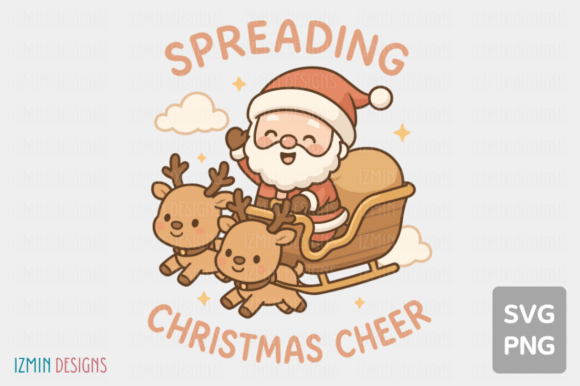 Kawaii Santa Illustrations for Festive Design
