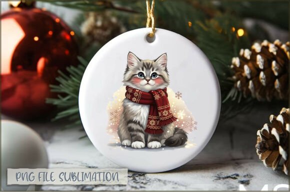 Kitten My Christmas 2025 Ornament PNG: Illustrations