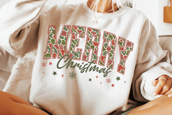 Merry Christmas Camo PNG for Crafters