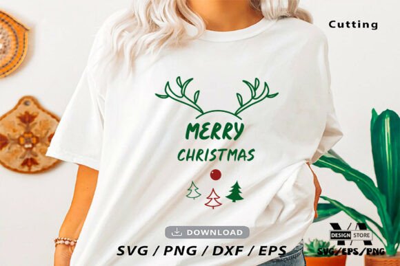 Merry Christmas Deer SVG PNG: Festive Illustrations