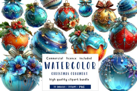 Minimalist Christmas Ornament Clipart for Illustrations