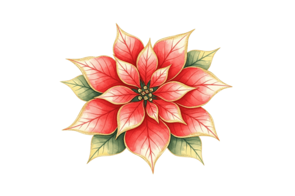 Poinsettia Watercolor Art: Illustrations for Sellers