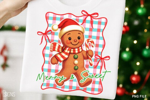 Preppy Christmas Gingerbread Man Png Illustrations