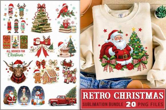 Retro Christmas Sublimation PNG Bundle: A Designer’s Review of Festive Illustrations