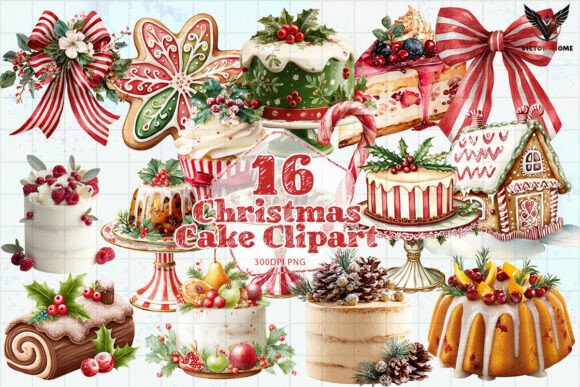 Review: Christmas Cake Clipart PNG Illustrations
