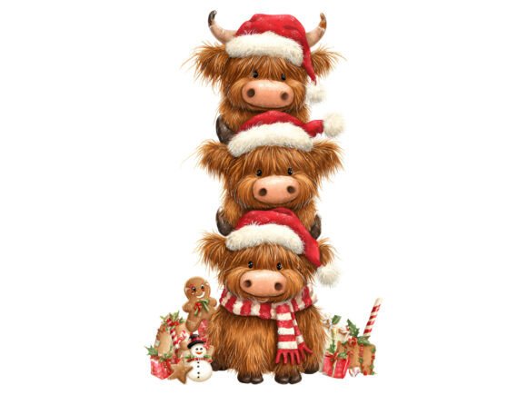 Review: Christmas Cow Stack with Gifts PNG