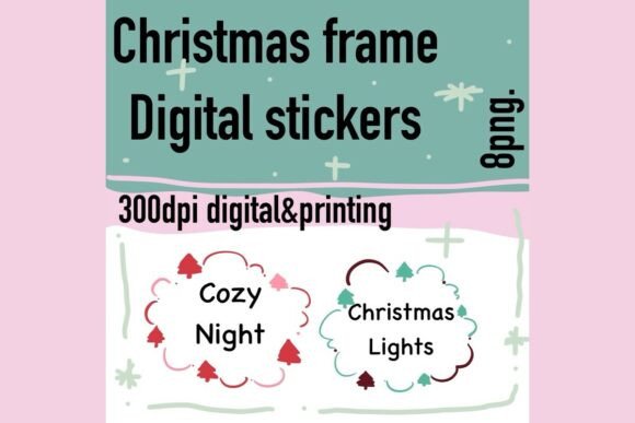 Review: Christmas Frame Digital Stickers & Illustrations