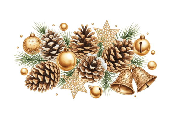 Review: Christmas Holiday Pine Cone Decor Elemen Illustrations