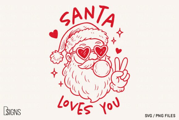 Review: Christmas Svg Santa Loves You Line Art Illustrations