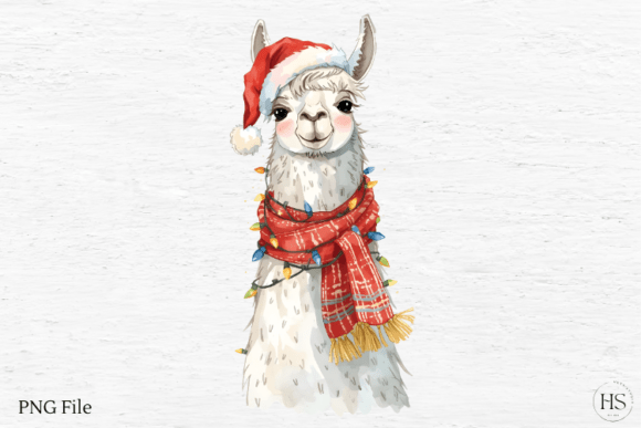 Review: Watercolor Christmas Llama PNG for Embroidery