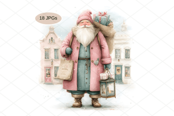 Reviewing 18 Pink Santa Illustrations for Crafters