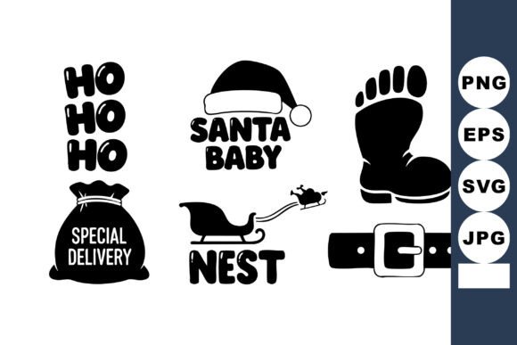 Santa Baby Christmas Vector Icons & Illustrations