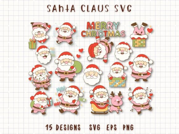 Santa Claus SVG Christmas Santa Clipart for Illustrations
