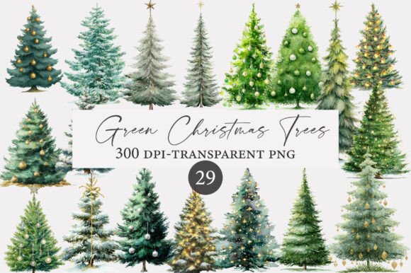 Watercolor Green Christmas Trees Clipart: A Crafter’s Review