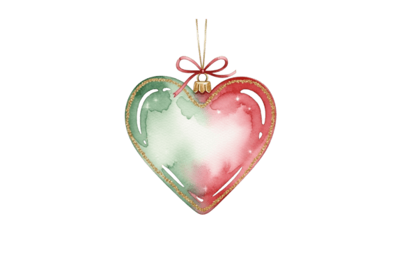 Watercolor Heart Christmas Decoration: Illustrations for Crafters